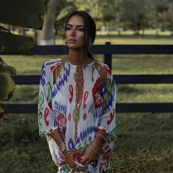 Zara Beaded Sheer Kaftan - Picture 6 of 6